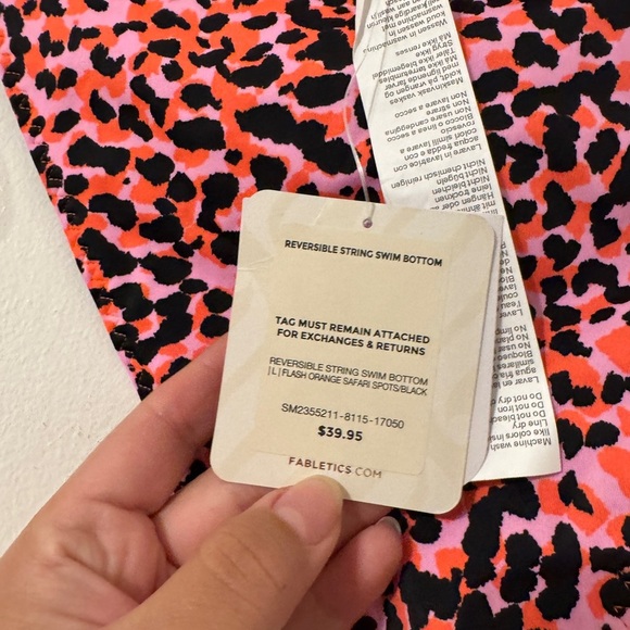 Fabletics Reversible String Tie Swim Bottom NWT LARGE - Picture 5 of 5
